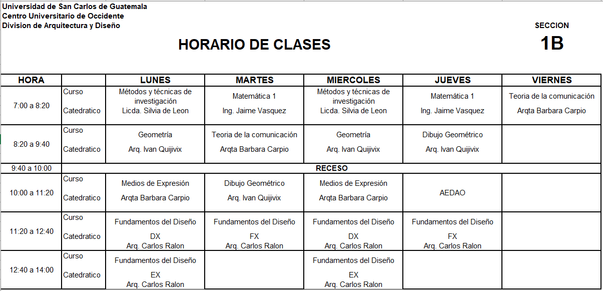 horarios